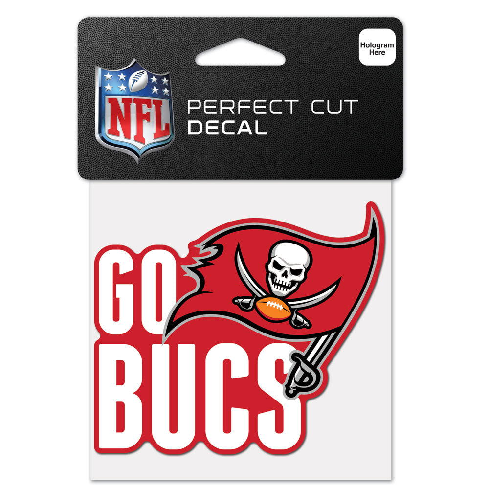 Tampa Bay Buccaneers 4" x 4" Slogan Logo DieCut Decal