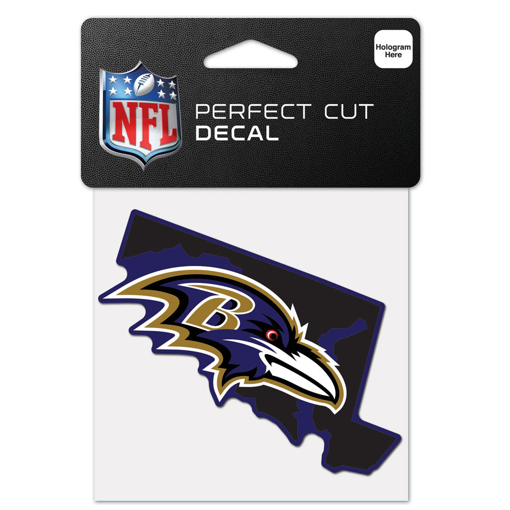 Baltimore Ravens 4" x 4" State Logo DieCut Decal