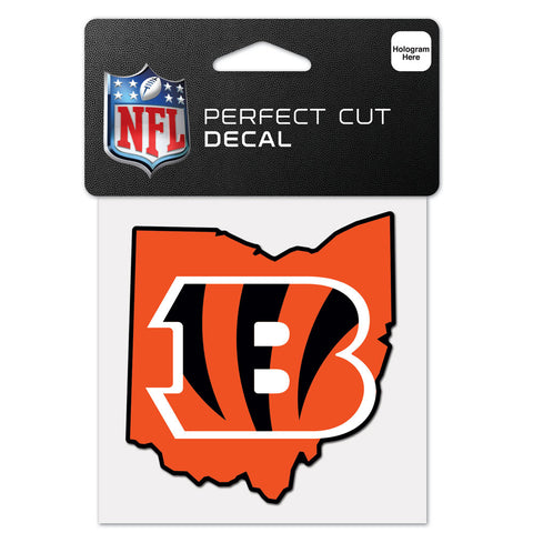 Cincinnati Bengals 4" x 4" State Logo DieCut Decal