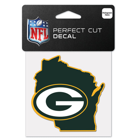 Green Bay Packers 4" x 4" State Logo DieCut Decal