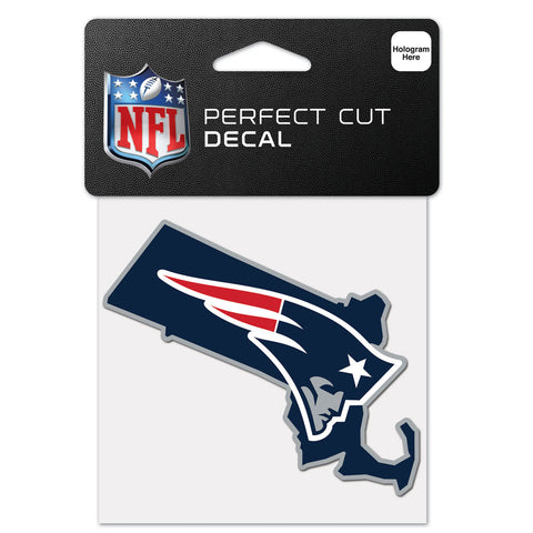 New England Patriots 4" x 4" State Logo DieCut Decal