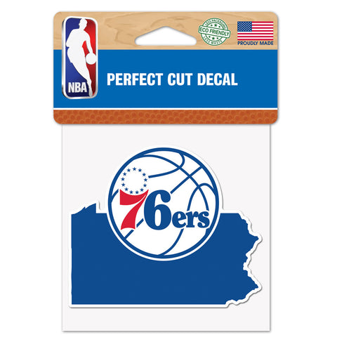 Philadelphia 76ers 4" x 4" State Logo DieCut Decal