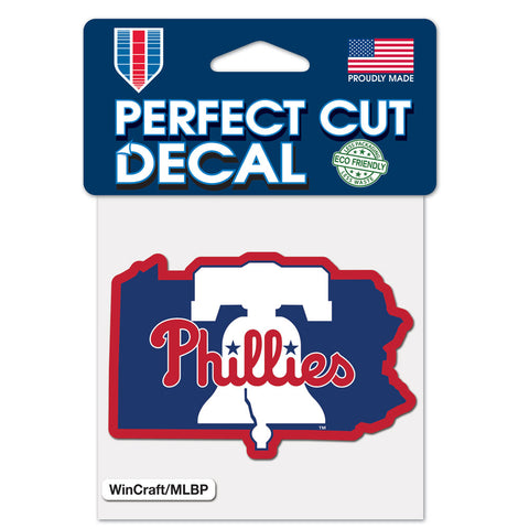 Philadelphia Phillies 4" x 4" State Logo DieCut Decal