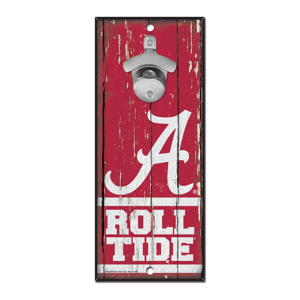 Alabama Crimson Tide 5" x 11" Bottle Opener Wall Sign
