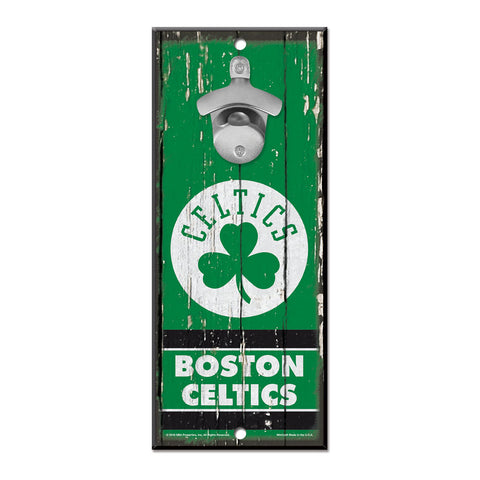 Boston Celtics 5" x 11" Bottle Opener Wall Sign