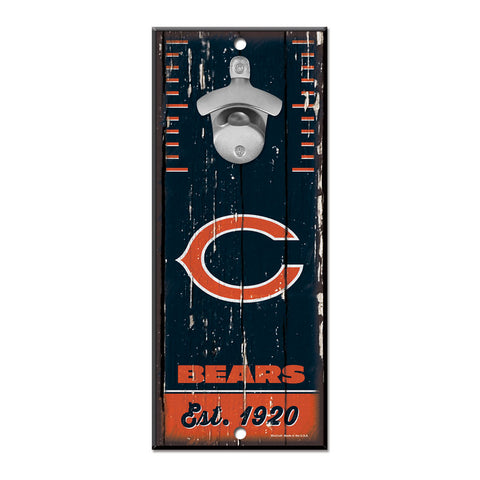 Chicago Bears 5" x 11" Bottle Opener Wall Sign