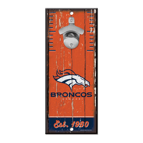 Denver Broncos 5" x 11" Bottle Opener Wall Sign