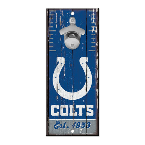 Indianapolis Colts 5" x 11" Bottle Opener Wall Sign