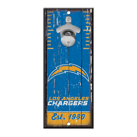 Los Angeles Chargers 5" x 11" Bottle Opener Wall Sign