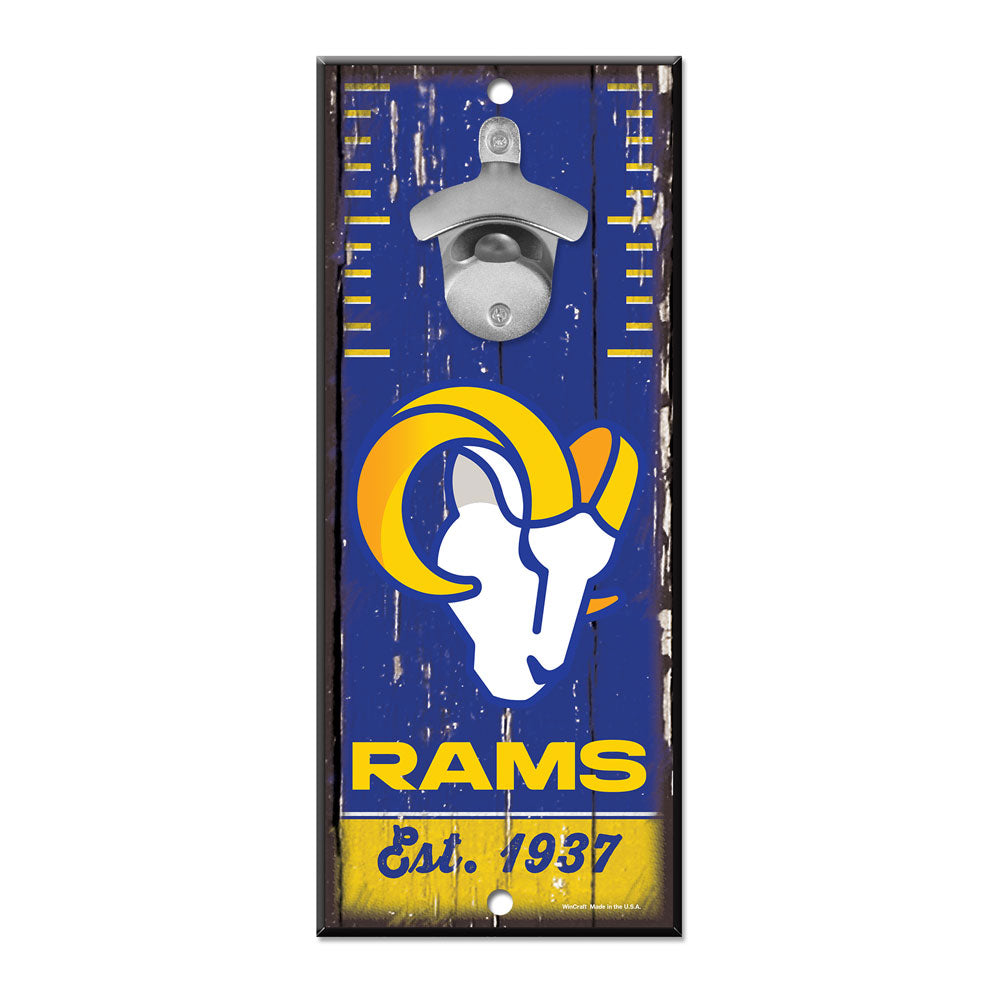 Los Angeles Rams 5" x 11" Bottle Opener Wall Sign