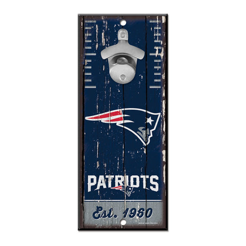 New England Patriots 5" x 11" Bottle Opener Wall Sign