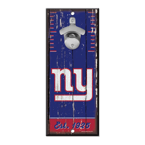 New York Giants 5" x 11" Bottle Opener Wall Sign