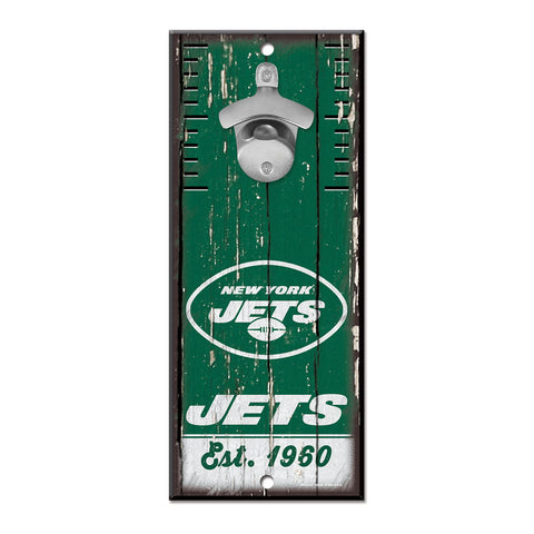 New York Jets 5" x 11" Bottle Opener Wall Sign