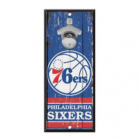 Philadelphia 76ers 5" x 11" Bottle Opener Wall Sign