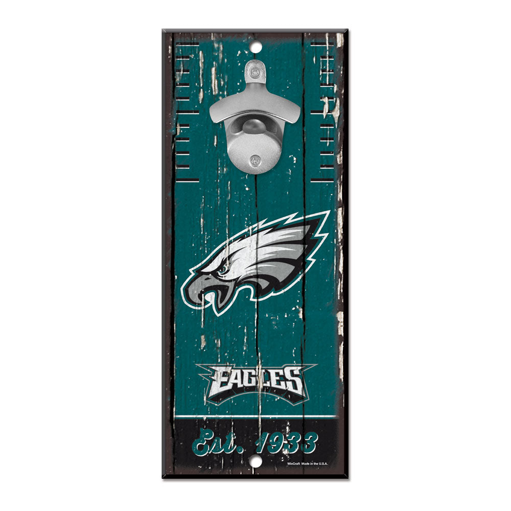 Philadelphia Eagles 5" x 11" Bottle Opener Wall Sign