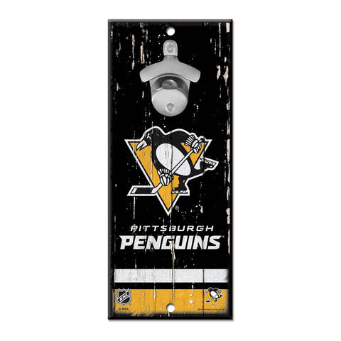 Pittsburgh Penguins 5" x 11" Bottle Opener Wall Sign