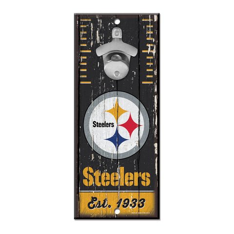 Pittsburgh Steelers 5" x 11" Bottle Opener Wall Sign
