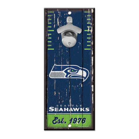 Seattle Seahawks 5" x 11" Bottle Opener Wall Sign