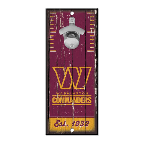 Washington Commanders 5" x 11" Bottle Opener Wall Sign