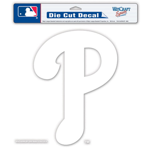 Philadelphia Phillies 8" x 8" White P Decal