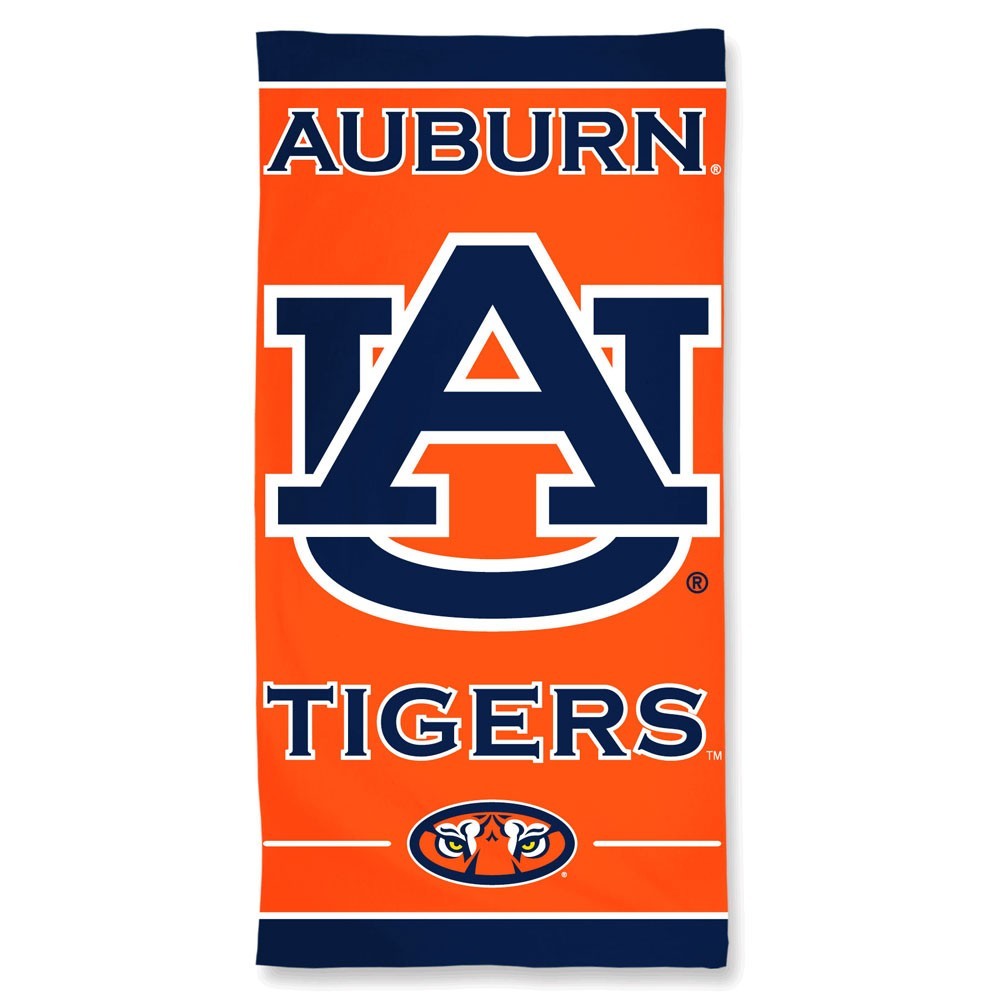 Auburn Tigers Center Logo Beach Towel