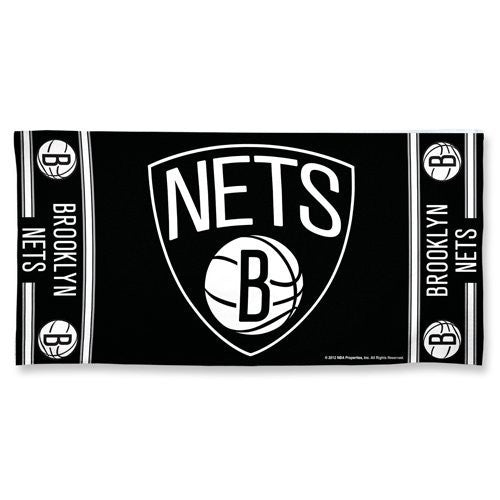 Brooklyn Nets Center Logo Beach Towel