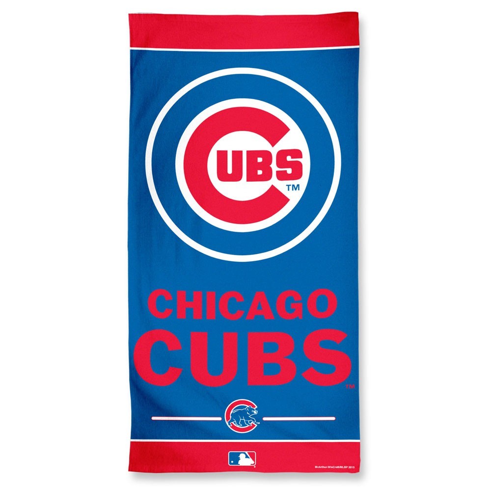 Chicago Cubs Center Logo Beach Towel
