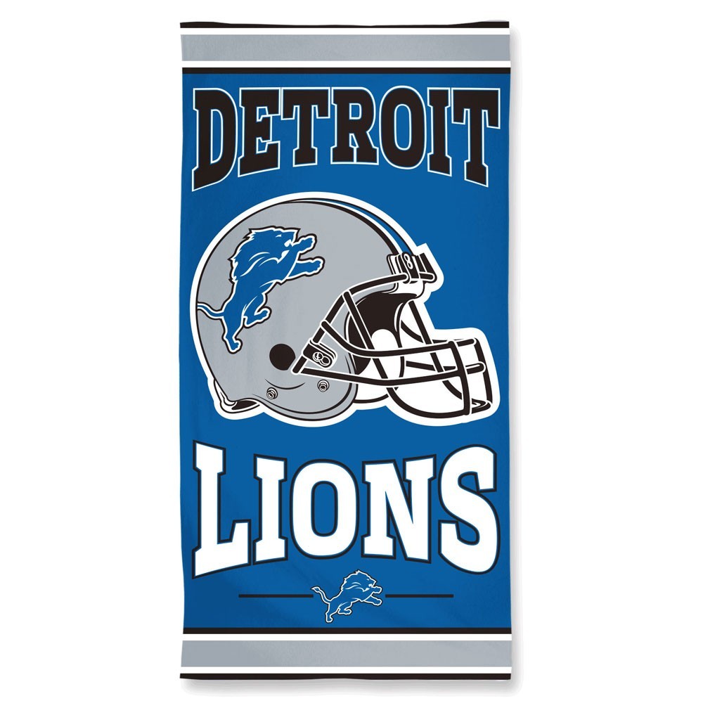 Detroit Lions Center Logo Beach Towel