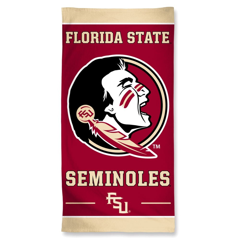 Florida State Seminoles Center Logo Beach Towel
