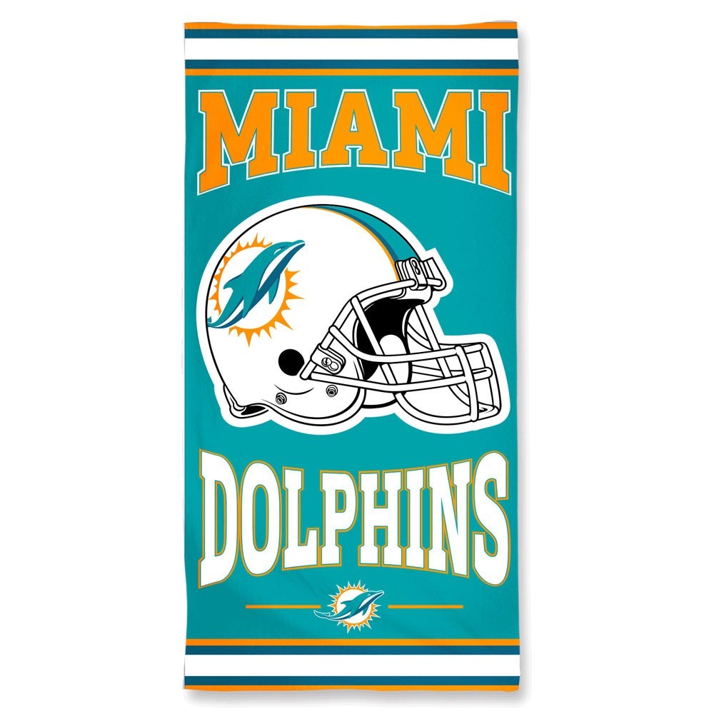 Miami Dolphins Center Logo Beach Towel