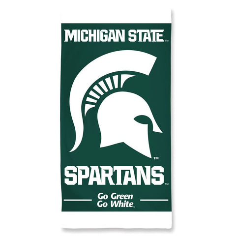 Michigan State Spartans Center Logo Beach Towel