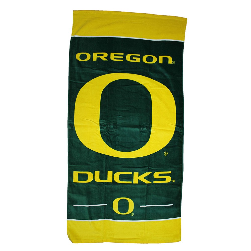 Oregon Ducks Center Logo Beach Towel