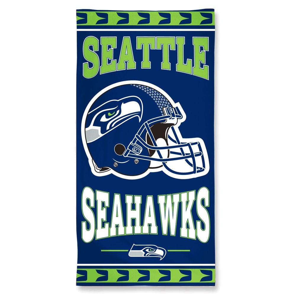 Seattle Seahawks Center Logo Beach Towel