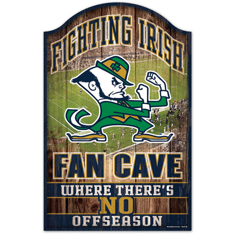 Notre Dame Fan Cave "No Offseason" Wooden Sign