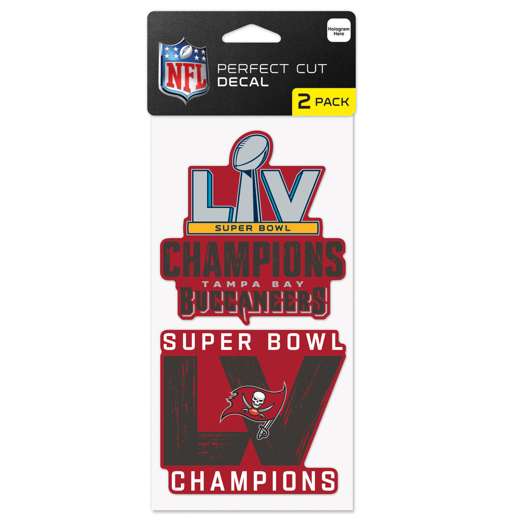 Tampa Bay Buccaneers Super Bowl LV Champions 4" x 8" 2-Pack Perfect Cut Decal