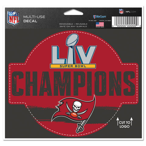 Tampa Bay Buccaneers Super Bowl LV Champions 4.5" x 6" Multi-Use Decal