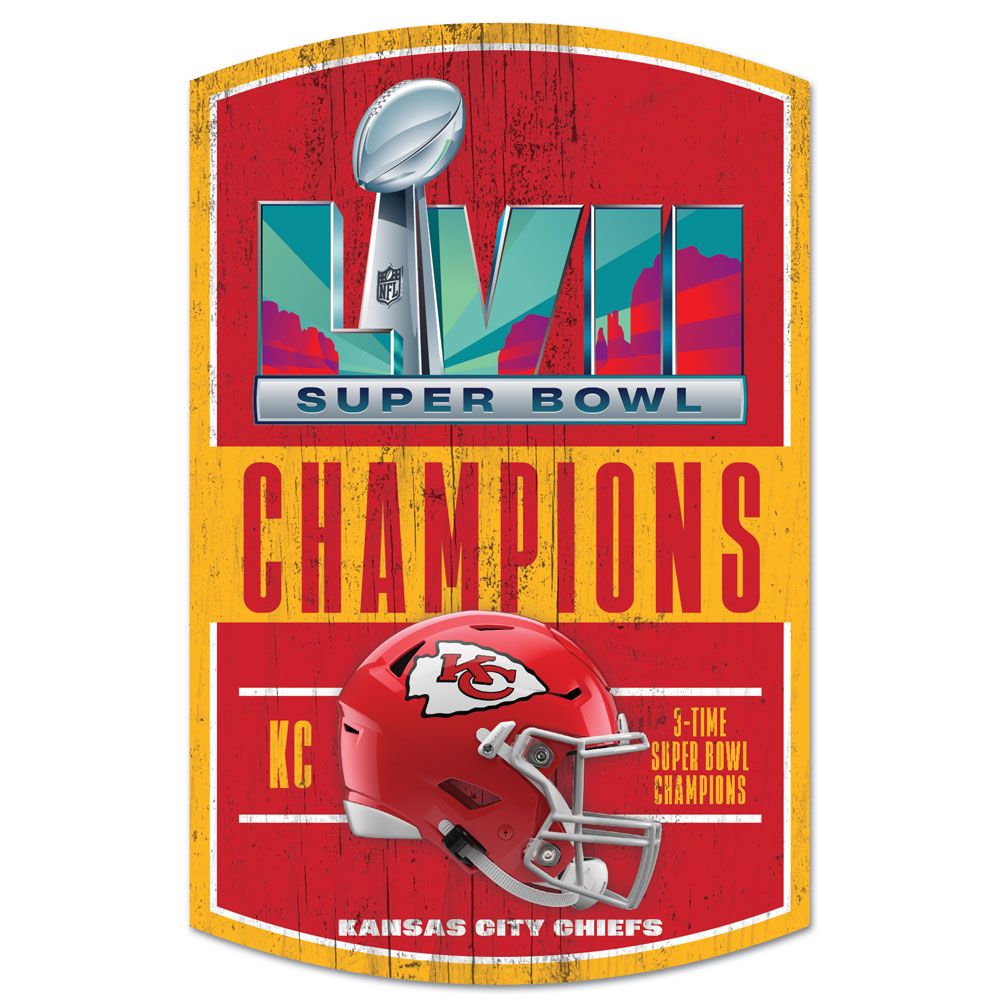 Kansas City Chiefs Super Bowl LVII Champions 11" x 17" Wood Sign