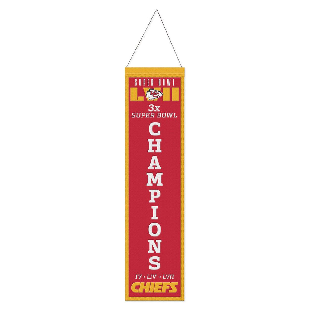 Kansas City Chiefs Super Bowl LVII Champions 8" x 32" Wool Banner