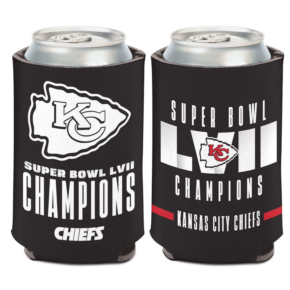 Kansas City Chiefs Super Bowl LVII Champions Can Cooler - Blackout