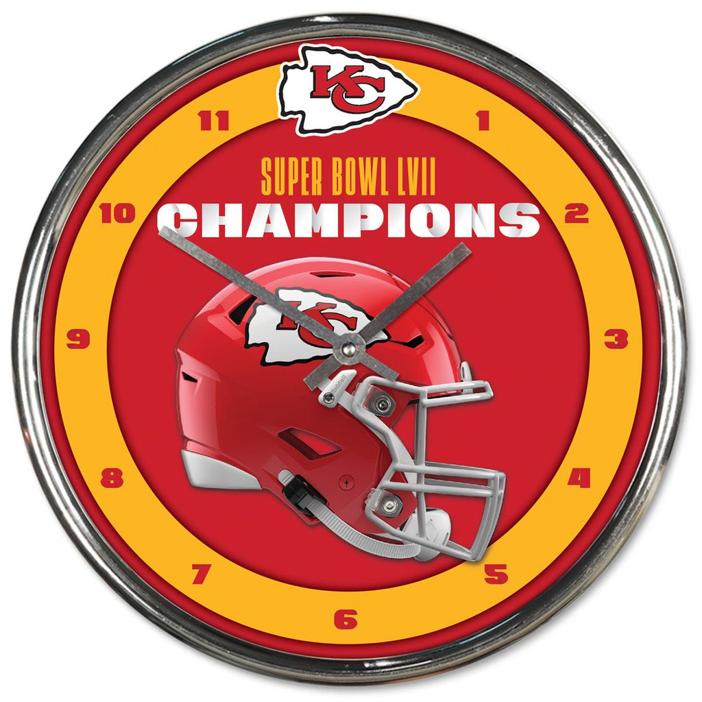 Kansas City Chiefs Super Bowl LVII Champions Chrome Clock