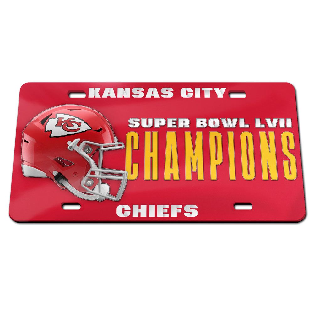 Kansas City Chiefs Super Bowl LVII Champions Laser Cut License Plate - Champ