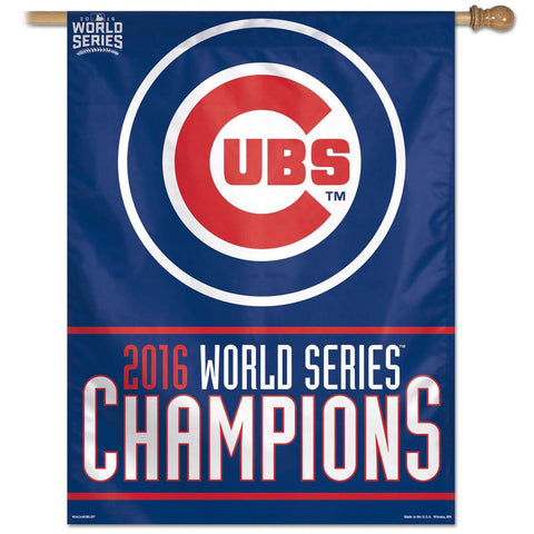 Chicago Cubs 2016 World Series Champions 27" x 37" Vertical Flag