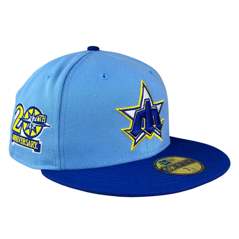 59FIFTY Seattle Mariners Sky Blue/Royal/Green 20th Anniversary Patch