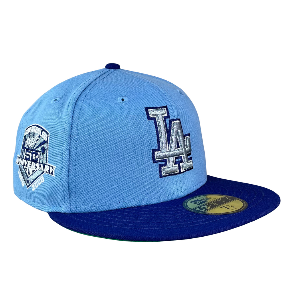 59FIFTY Los Angeles Dodgers Sky Blue/Royal/Green 50th Anniversary Patc –  Fan Treasures